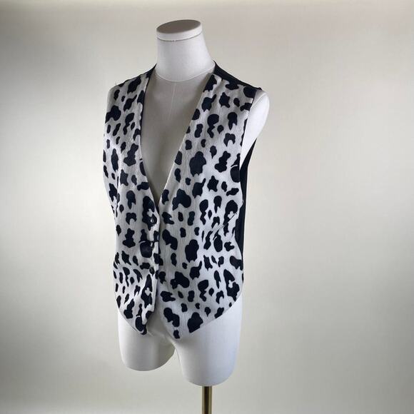 Vintage fuzzy cow printed vest - Picture 1 of 5